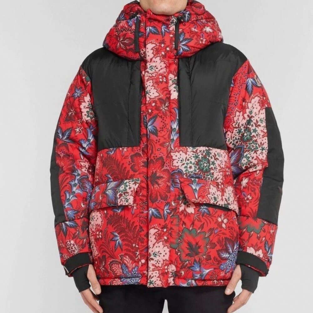 Moncler Grenoble Girdwood Floral Printed Quilted Mens Ski Jacket 3 Large Down